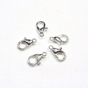 999 Silver Plated Small Lobster Clasps, Silver Plated Parrot Clasp, Hand Selected and Tested Claw Clasps 5x10mm - 10pcs