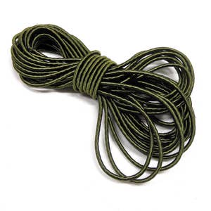 1.7mm Dark Green Olive Wrapped Silk Satin Cord, Soutache Wrapped Thread Cord, Artificial Silk Cord, Rope Cord - 2 Yards (1 piece)