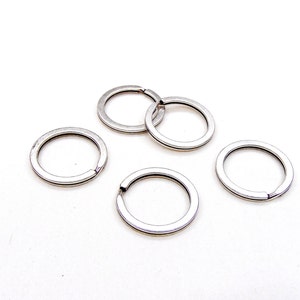 Silver Plated Split Key Rings, Large Round Key Rings, Stainless Steel Ring, Heavy Duty, Nickel Free, Lead Free, 2x25mm  - 1 piece