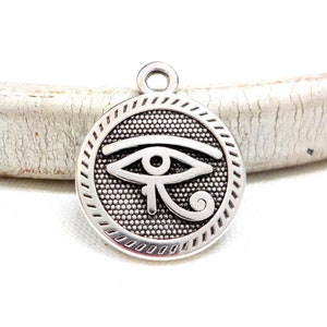 Silver Plated Eye of Ra Charm Good Luck Charm Egyptian - Etsy
