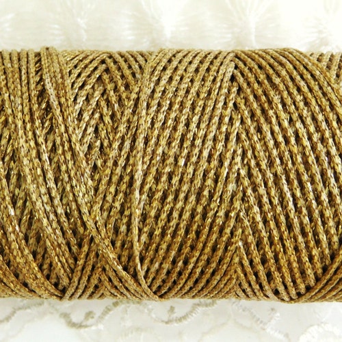 0.8mm Gold Metallic Waxed Cord Macrame Waxed Cord Cotton Etsy