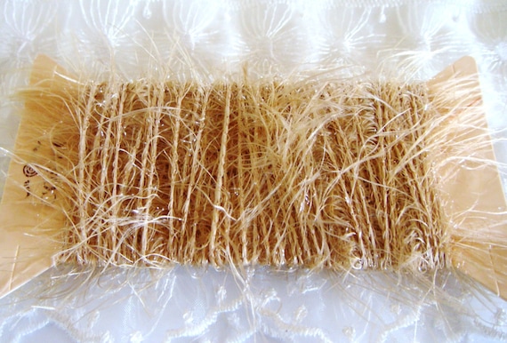 Gold Beige Thread Fiber Cord, Glitter Yarn- 4,5m / 5 yards(1 piece)