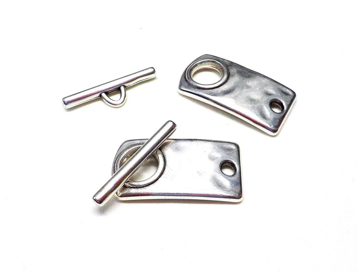 Rectangular Toggle Clasps, 999 Silver Plated 24K Gold Plated Bronze ...