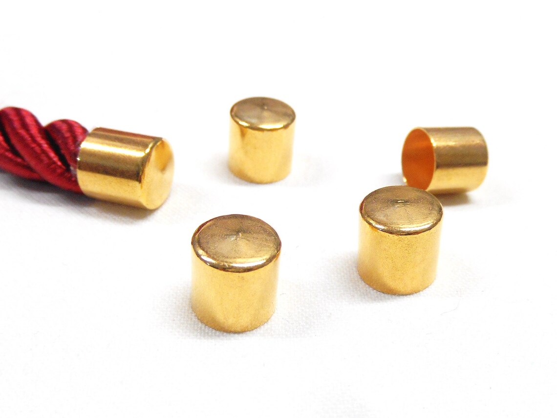Gold End Caps 9x9mm without Loop and Hole for 8mm Cord Etsy
