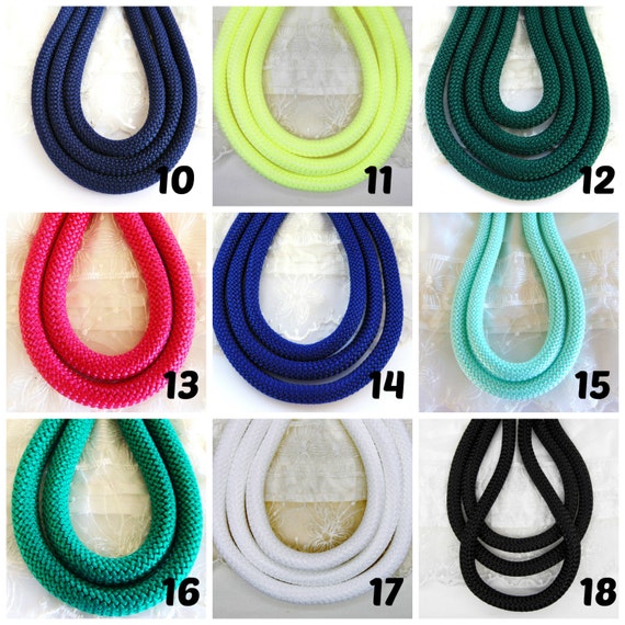 Braided Trim Rope Cord Semisoft Climbing Cord Mint Veraman Striped String Round Cord 9-10mm approx - 1Yard 92cm 1 piece