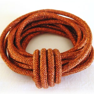 Metallic Copper Climbing Cord, Semisoft Rope Cord, Metalic Round Cord 5mm approx. 2 Yards/ 1,85m 1 piece image 2