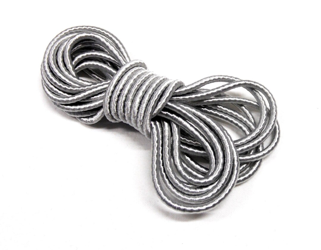 3.2mm Silver Wrapped Silk Satin Cord, Soutache Wrapped Thread Cord ...