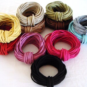 High Quality Suede Cord 3x1,5mm, Black, High Quality Suede Lace, Vegan Cord Sold in 2 yards/ 1,85m approx. Lengths image 2