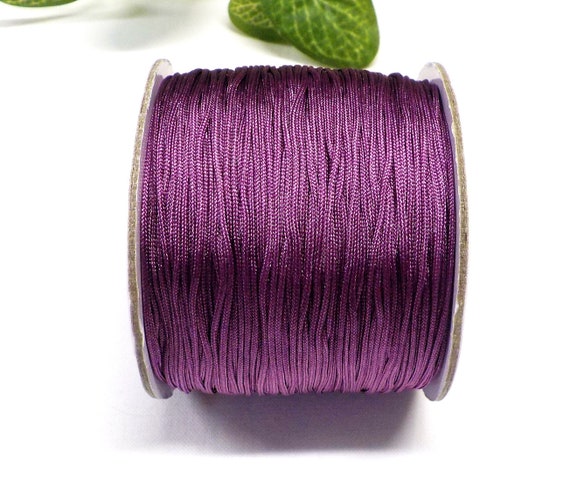 0.7mm Chinese Knotting Cord, Braided Nylon Cord for Shamballa Macrame  Beading Kumihimo, Purple Violet Thin Strong String 10 Yards/1 Piece 