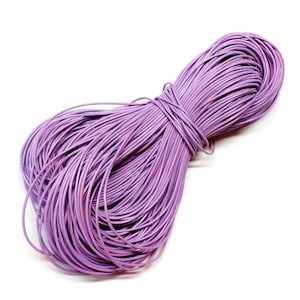 1mm Light Purple Leather Cord, Genuine Leather Round Cord, Greek High Quality Leather Cord, Very Soft Leather Cord - 2 Yards /1.85 m approx.