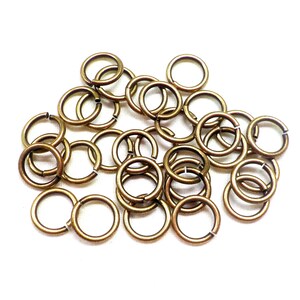 Anelli di salto di alta qualità in bronzo 9,1 mm x 6,5 mm x 1,2 mm, calibro 16, pontili forti, connettore, non tarnish - 20 pezzi