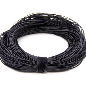 1mm Black Leather Cord, Genuine Leather Round Cord, Greek High Quality Leather Cord, Very Soft Leather Cord - 2 Yards /1.85 m approx.