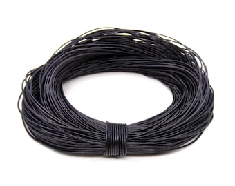 1mm Black Leather Cord, Genuine Leather Round Cord, Greek High Quality Leather Cord, Very Soft Leather Cord - 2 Yards /1.85 m approx.