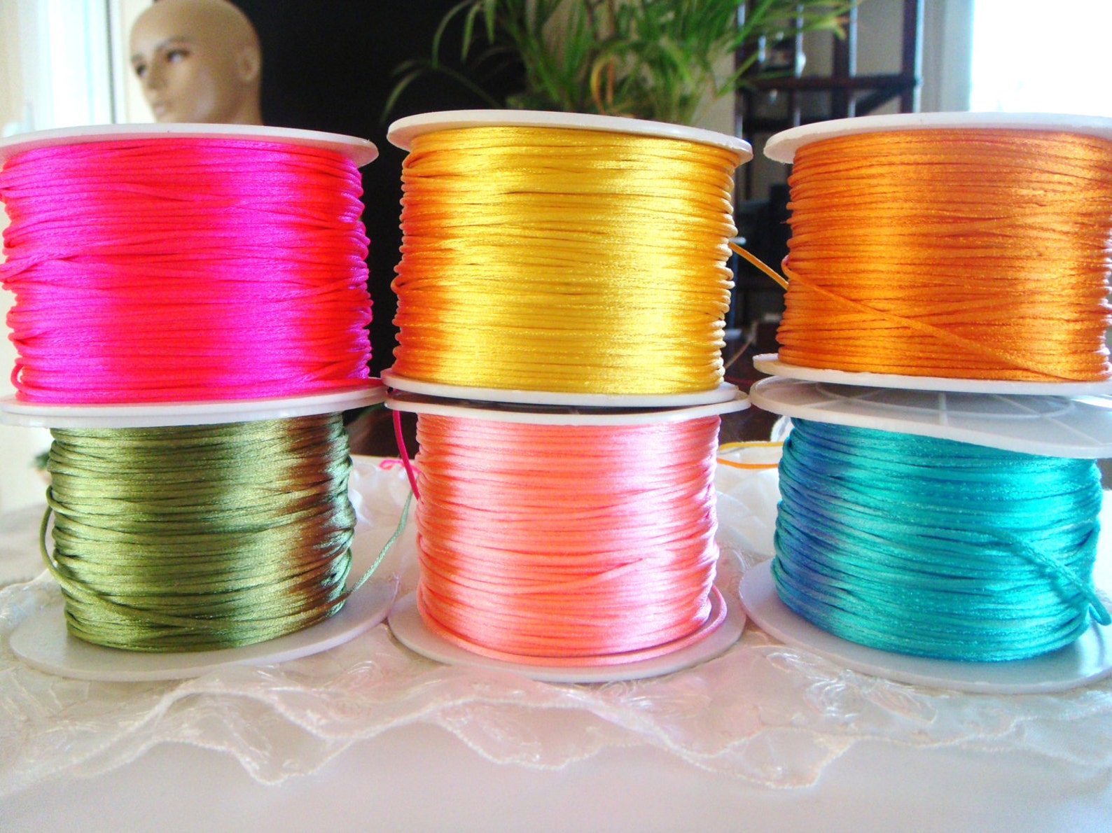 Olive Satin Cord 1mm Silk Satin Rattail Cord Shamballa Etsy