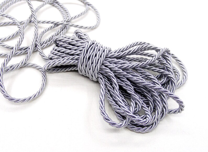 3mm Silver Satin Twisted Cord Wrapped Thread Cord Polyester Etsy