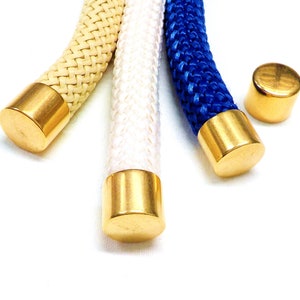 24K Gold Plated over Brass End Caps 12x10mm (without Loop and Hole) for 10mm Cord, Cords Edge, Brass Hat, Cord Terminators (Ø 10mm) - 2 pcs