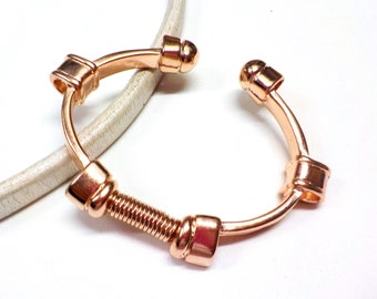 Roségouden manchetarmband, blanks armband, flexibele manchetarmbandbasis, verstelbare blanco armband, open designarmband, 78 mm - 1 st