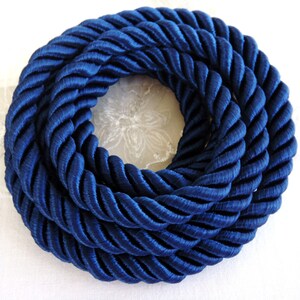 Navy Blue SILK Cord 1.5 Mm Thick Organic Natural Hand Spun Wrapped Silk  Satin Cord Polyester Core for Jewelry 3 Feet 