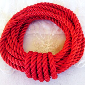 5mm Red Satin Twisted Cord, Wrapped Thread Cord, Rope Cord- 2 Yards/ 1 ...