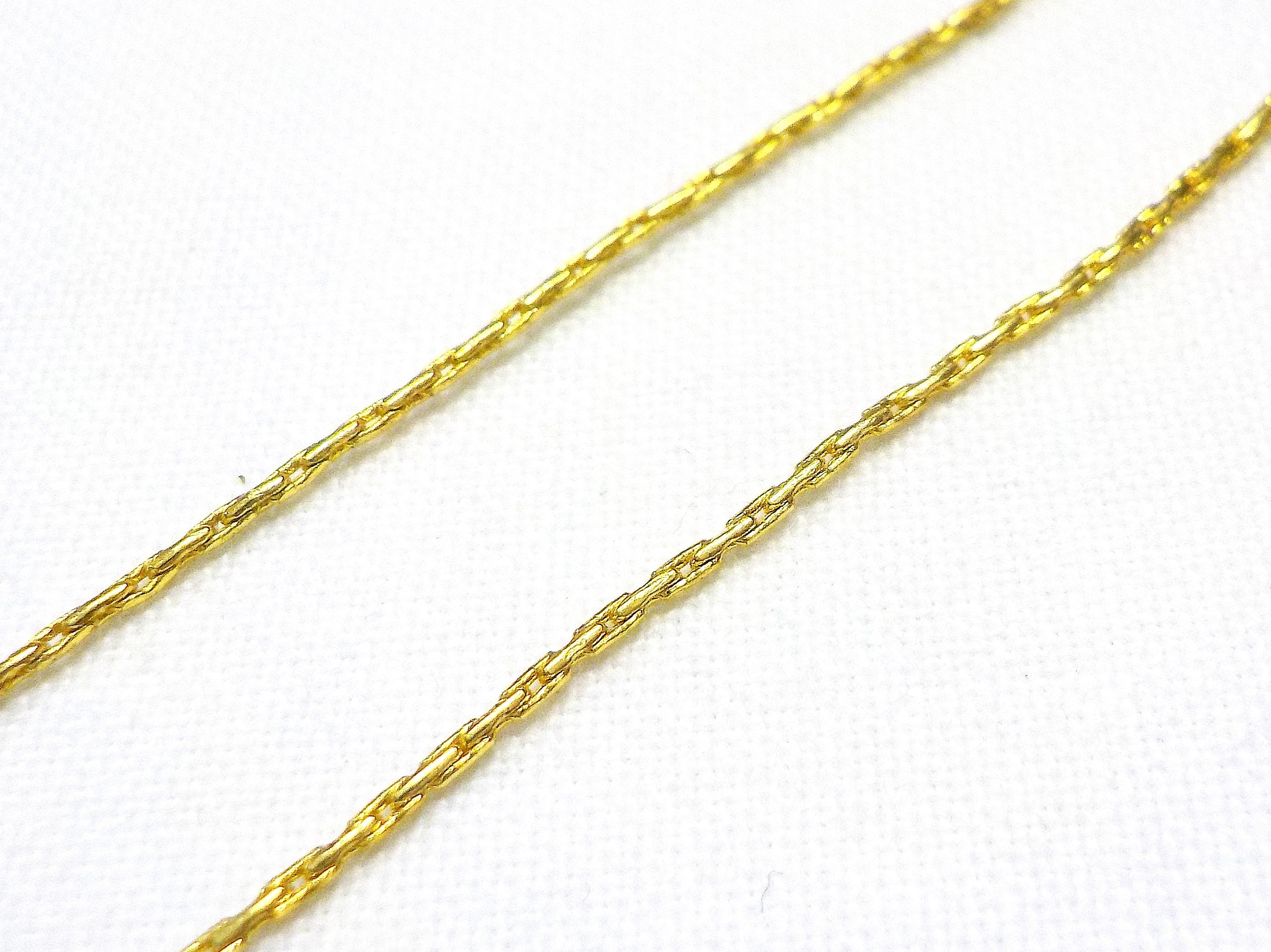 Gold Plated Over Brass Square Cobra Chain, Flat Cobra Chain, Snake Chain  1mm 30cm 1 Piece 
