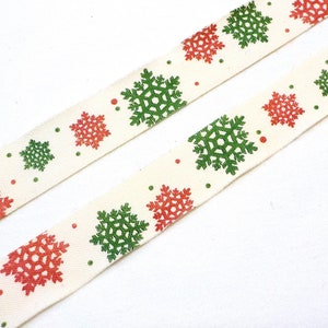 Cotton Printed Snowflake Ribbon, Christmas Ribbon, Home Decor Card Bag ...