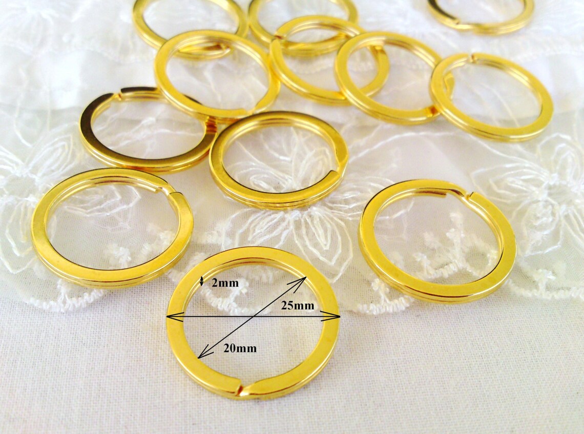 Gold Plated Split Key Rings Large Round Key Rings Stainless Etsy
