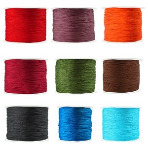 Cordoncino per annodare cinese da 0,7 mm, cordoncino in nylon intrecciato per Shamballa e Macrame, cordoncino Kumihimo con perline, cordino sottile e resistente - 10 iarde (1 pezzo)