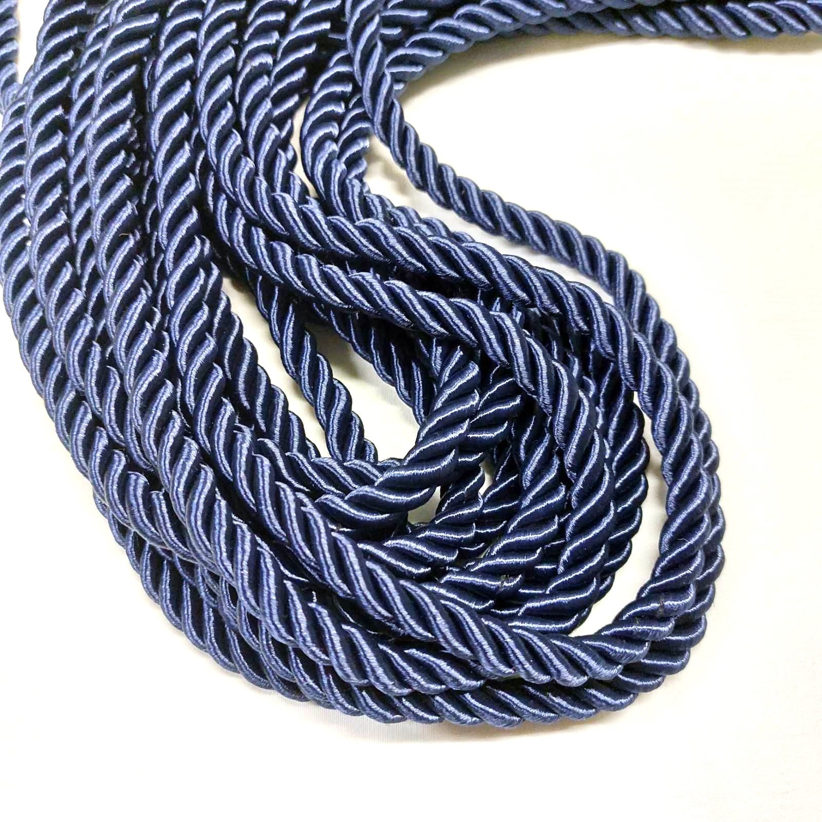Wanda Twisted Cord Trim - 1/8 Inch Diameter, 10 Yard Navy Blue