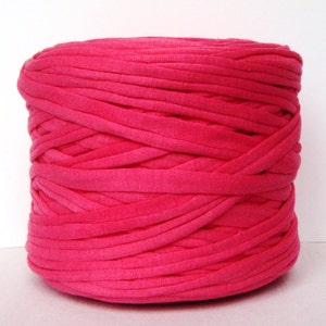 Pink T-Shirt Yarn, Cotton T-Shirt Tricot, Fabric Jersey Ideal for Necklaces, Bracelets, Rugs and Bags - 2.7m/3 yards (1 piece)