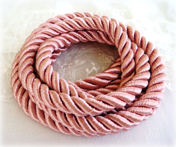 Salmon Satin Twisted Cord, Wrapped Thread Cord, 10mm Rope Cord- 1 Yard/  0,92m approx.(1 piece)