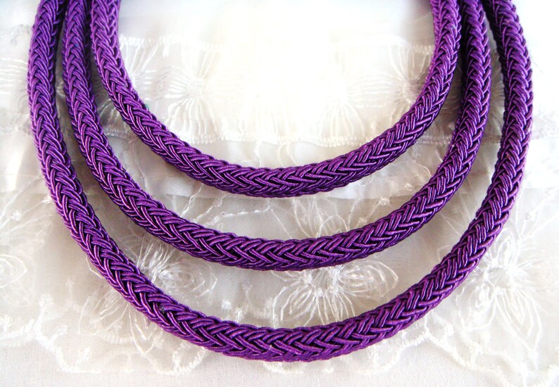 Semisoft Cord 46cm1.5 feet18 Oval Braided Trim Cord Purple String Cord 8x10mm Licorice Style Rope 1 piece