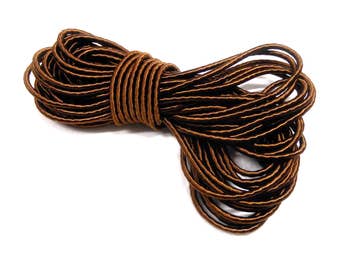 2mm Brown Wrapped Silk Satin Cord, Soutache Wrapped Thread Cord, Artificial Silk Cord, Rope Cord - 2 Yards/1,84m approx.(1 piece)