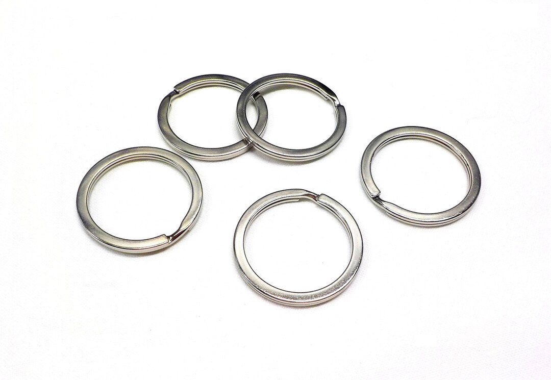 Silver Tone Split Key Rings, Large Round Key Rings, Stainless Steel Ring, Heavy Duty, Key Chain