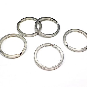 Silver Tone Split Key Rings, Large Round Key Rings, Stainless Steel Ring, Heavy Duty, Key Chain Rings, 2.5x30mm  - 2 pieces