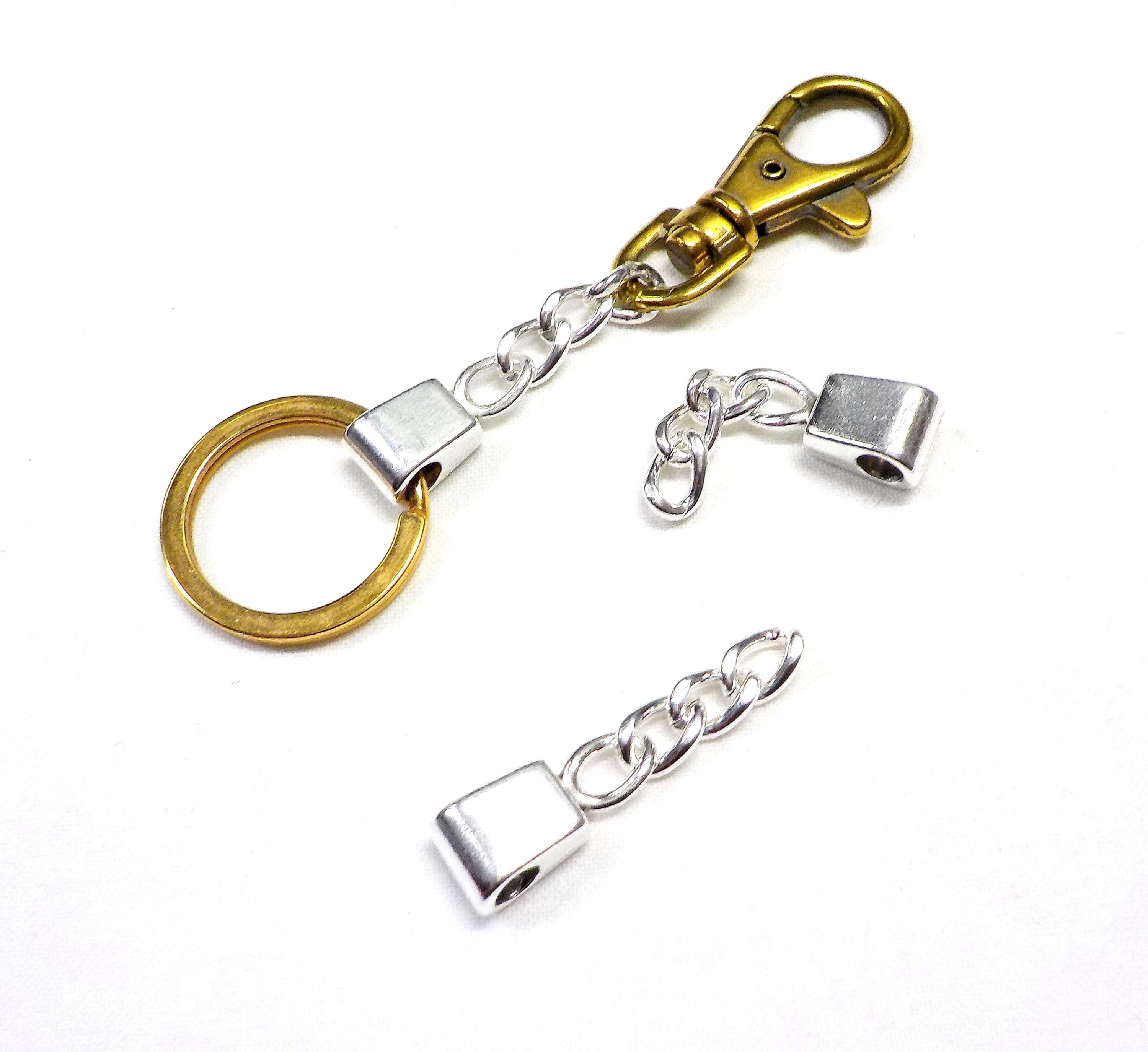 Keychain Extender With Slider, Slider for Keyring, Silver Keyring