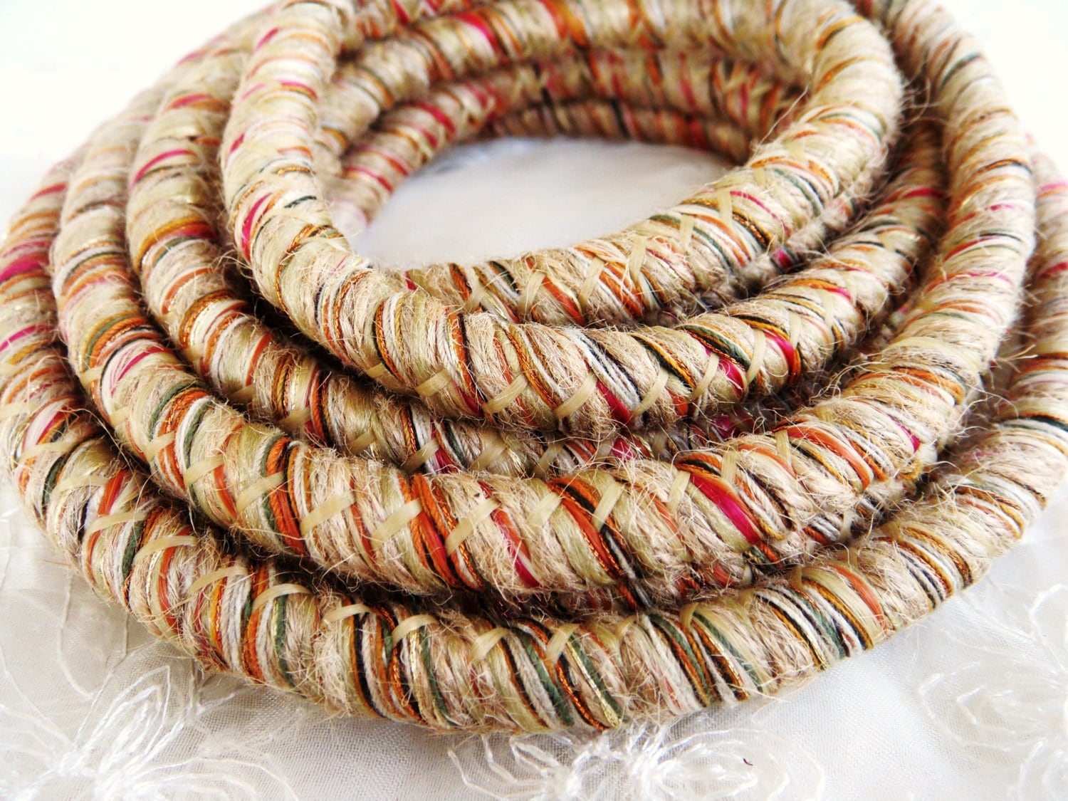 Beige Red Multi Wrapped Thread Rope Cord Covered Cording - Etsy