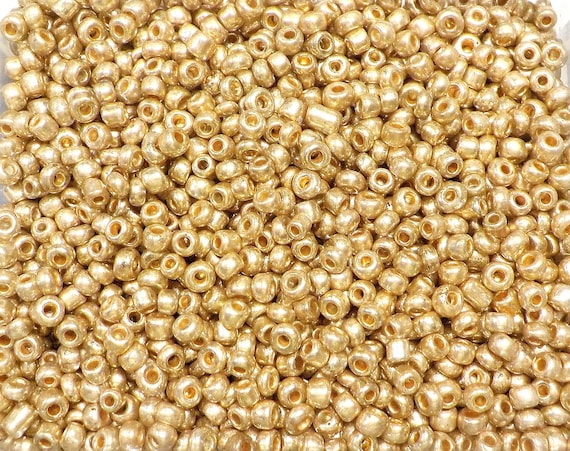 Glass Seed Round Beads Size 8/0, Gold Coloured Seed Beads, Tiny Beads,  Embroidery Jewelry Supplies, 3mm Ø 0.9mm 980pcs/20g 