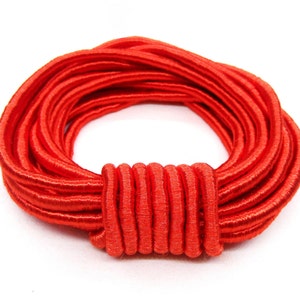 Wrapped Silk Satin Cord, Red Satin Cord, Soutache Wrapped Thread Cord 4mm, Rope Cord- 1 Yard/  0,92m approx.(1 piece)