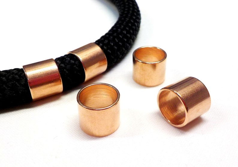 24K Rose Gold Plated Over Brass Tube Tube Slider Tube Etsy