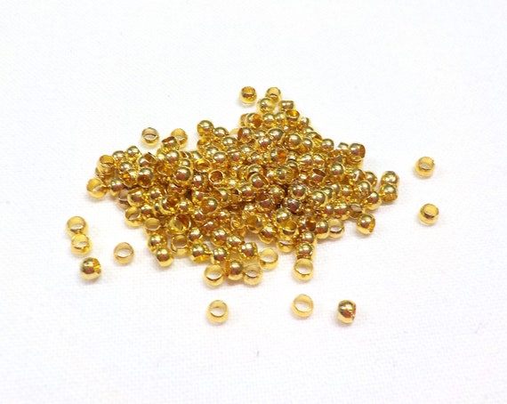 Rose Gold Plated 2mm x1.2mm Brass Crimp Beads Beading Supplies Jewelry Findings