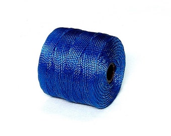 S-Lon, Superlon Tex 210 0.5mm Regular Blue Bead Cord, Twisted Nylon Bead Cord for Kumihimo, Macrame, Friendship Bracelets - 5 Yards