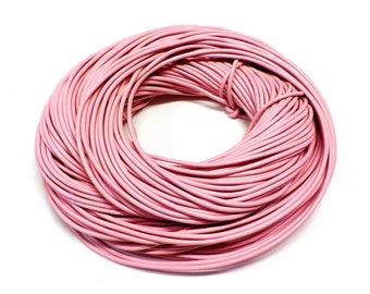 Pnik Genuine Round Leather Cord 2mm, Greek High Quality Leather Cord, Very Soft 2mm Leather Cord - 2 Yards /1,85 m approx.