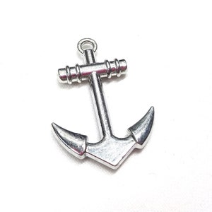 Silberfarbener Anker Anhänger, Anker Charm, Schiff Anker, Nautischer Anhänger, Marine Anhänger, Anker Halskette, Nautischer Schmuck 29x20mm - 1 Stück