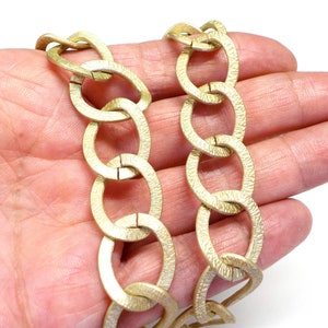 Gold Matte Aluminium Chain 2x15.5x20mm, Iridescent Open Link Chain, Large Link Chain - 3 Ft/0,92m approx.(1 piece)