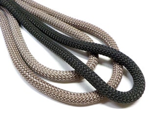 Braided Trim Rope Cord, Semisoft Climbing Cord, Gray Rope, Dark Gray Rope, Paracord Round Cord 9-10mm, ideal for Dog Leash - 1 Yard/piece