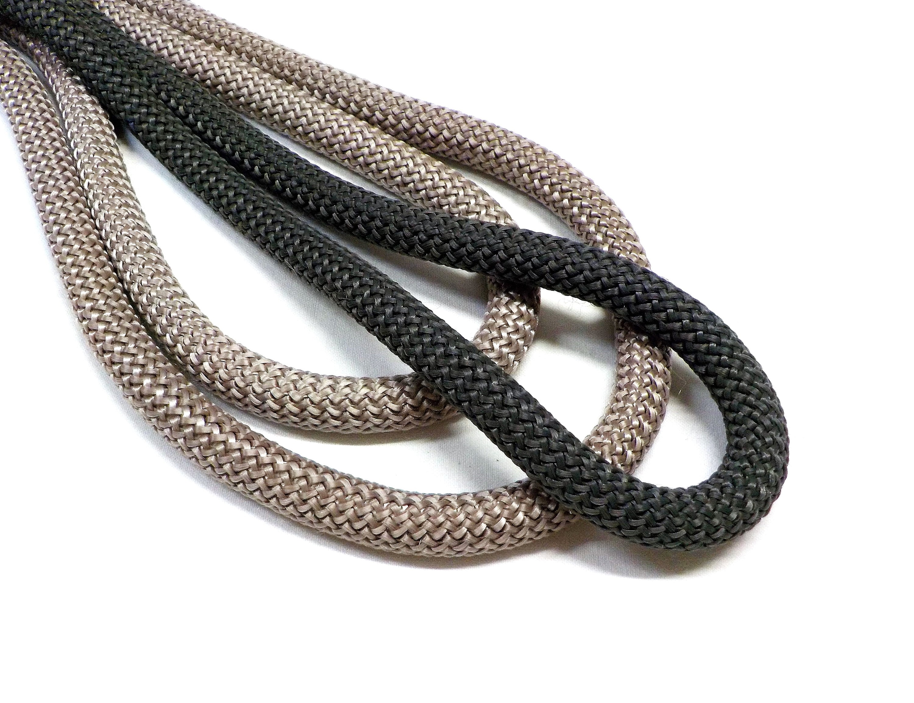 Braided Trim Rope Cord, Semisoft Climbing Cord, Gray Rope, Dark