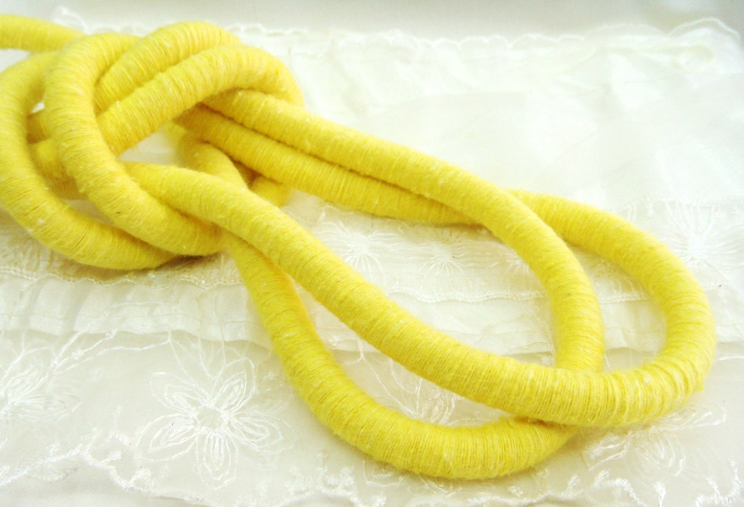 Yellow Wrapped Thread Cotton Cord, Covered Cording Fibre Wrap Cord