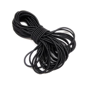 1.7mm Black Wrapped Silk Satin Cord, Soutache Wrapped Thread Cord, Artificial Silk Cord, Rope Cord - 2 Yards/1,84m approx.(1 piece)