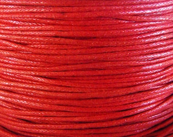 Red Waxed Cord 1mm, Cotton Cord, Twisted Cotton String, Bakers Twine, Macrame Cord - 10 yards/ 9.2m approx.(1 piece)