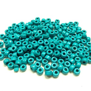 Greek Ceramic Bead Spacer, Tube Slider Ceramic, Washer Ceramic, Turquoise Matte Finish Pony Beads, Ceramic Tube Beads 6x4mm (Ø 2mm) - 30 pcs